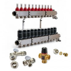 Комплект обладнання для водяної теплої підлоги на 11 контурів Tervix з клапаном TMV (522111) Чортков