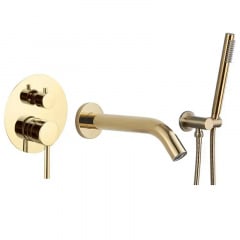 Змішувач для ванни і душу VBI Milano Gold прихованого монтажу золото глянець (VBI-050107GL) Стрий