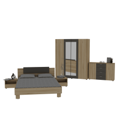 Спальня Fiona (Фиона) Комплект 1, Готові кольорові рішення Дуб Експресив Бронзовий Талалаевка