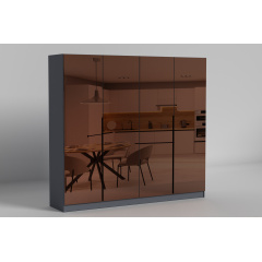 Шкаф распашной 2000 4-дв. Noir/Нуар, Готові кольорові рішення Біле дерево Костопіль