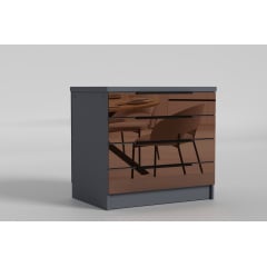 Комод дзеркальний 800 Noir/Нуар, Готові кольорові рішення Кашемір Ромны