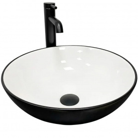 Раковина накладна VBI Amalfi Black White біла/чорна (VBI-013401)