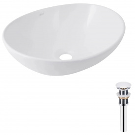 Раковина накладна Qtap Dove 415х340х140 біла з донним клапаном PU02 (QT06113078WN47308)