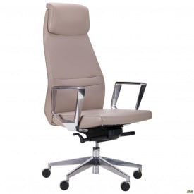 Офисное кресло Larry HB кожанное серое для руковдителя