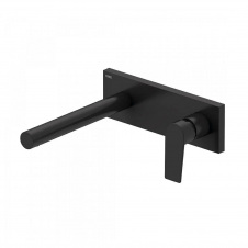 Змішувач для умивальника Tres Project настінний чорний матовий