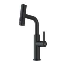 Змішувач для кухн водоспад з висувною лійкою Nett LB-35 чорний (033020)