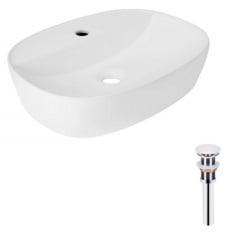 Раковина накладна Qtap Scorpio 500x380x120 біла з донним клапаном PU02 (QT14112202WN47313) Генічеськ