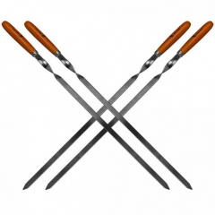 Набор шампуров из нержавеющей стали с ручкой 4 шт Михайловка