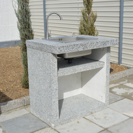 Стол-мойка «Гарден Шеф» Мрамор кремовый