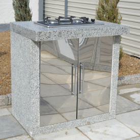 Стол-плита «Гарден Шеф» с фасадами Мрамор кремовый