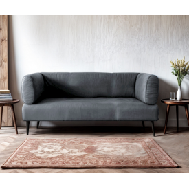 Диван із підлокітниками Tobi Sho Бенно-1 офісний з конусною ногою 1200х720х750 велюр Emilia 93 GREY