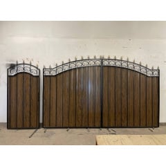 Ковані ворота з профнастилом Код: А-0107 Шостка