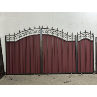 Ковані ворота з профнастилом Код: А-0107
