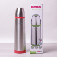 Термос Kamille 1000 мл из нержавеющей стали серебристый / красный КМ-2059 Киев