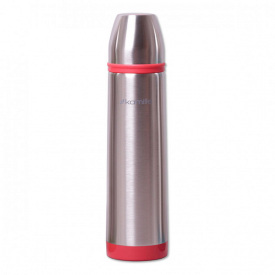 Термос Kamille 1000 мл из нержавеющей стали серебристый / красный КМ-2059