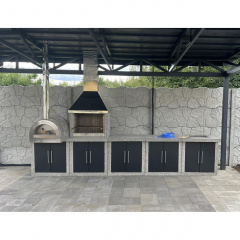 Помпейская печь для пицы с бетонным столом «Гарден Шеф» с фасадами Гайсин