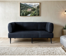 Диван с подлокотниками Tobi Sho Бенно-1 офисный с конусной ногой 2000х720х750 велюр Emilia 97 GRAPHITE