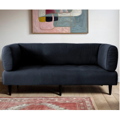 Диван с подлокотниками Tobi Sho Бенно-1 офисный с конусной ногой 2000х720х750 велюр Emilia 97 GRAPHITE Киев