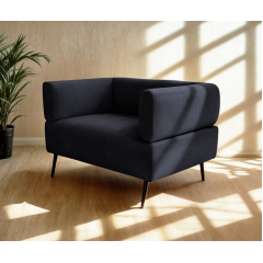 Крісло з підлокітниками Tobi Sho Бенно-1 офісне з конусною ногою 1000х720х750 велюр Emilia 97 GRAPHITE Петрове