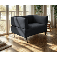 Крісло з підлокітниками Tobi Sho Бенно-1 офісне з конусною ногою 1000х720х750 велюр Emilia 97 GRAPHITE Петрове