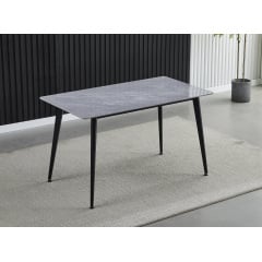Стіл SABA CERAMIC 130*70 сірий глянець/чорний каркас Олександрія