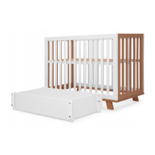 Ліжечко для немовлят Мрія-1 (65 × 125 см, з маятником, біло-буковий)