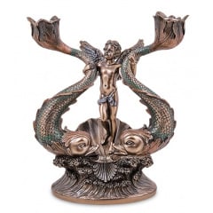 Подсвечник-фигурка Veronese Ангелок Cherub 23.5 см Коричневый (AL229083) Киев