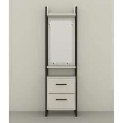 Прихожая в коридор Tobi Sho Остин ПЛ/1 в стиле Лофт с зеркалом, 1780x350x1900 мм Дуб крафт белый Черкассы