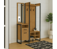 Передпокій у коридор Tobi Sho Бракстон ПЛ/6 у стилі Лофт з дзеркалом, 1120x350x1900 мм Фаєрвуд