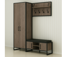 Комплект у передпокої Tobi Sho Рейден ПЛ/5 в стилі Лофт без дзеркала, 1520x350x1900 мм Хортиця