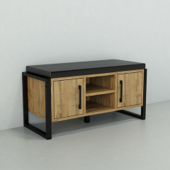 Комплект в прихожую Tobi Sho Рейден ПЛ/5 в стиле Лофт без зеркала, 1720x350x1900 мм Дуб аппалачи Броды