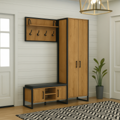 Комплект в прихожую Tobi Sho Рейден ПЛ/5 в стиле Лофт без зеркала, 1720x350x1900 мм Файервуд Полтава