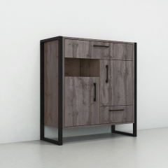 Прихожая в коридор Tobi Sho Бронкс ПЛ/2 в стиле Лофт с зеркалом, 1980x350x1900 мм Хортица Броды