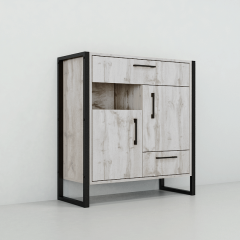 Прихожая в коридор Tobi Sho Бронкс ПЛ/2 в стиле Лофт с зеркалом, 2580x350x1900 мм Дуб крафт белый Ивано-Франковск