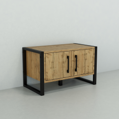 Прихожая модульная Tobi Sho Альто ПЛ/4 в стиле Лофт с зеркалом, 2180x350x1900 мм Дуб аппалачи Броды