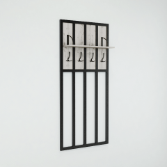 Прихожая в коридор Tobi Sho Бронкс ВЛ/2 в стиле Лофт с зеркалом, 1980x350x1900 мм Дуб крафт белый Черновцы