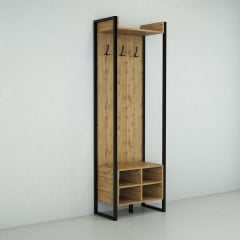 Прихожая в коридор Tobi Sho Бракстон ПЛ/6 в стиле Лофт с зеркалом, 1120x350x1900 мм Дуб аппалачи Полтава