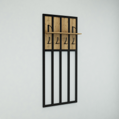 Прихожая в коридор Tobi Sho Бронкс ПЛ/2 в стиле Лофт с зеркалом, 1980x350x1900 мм Дуб аппалачи Киев