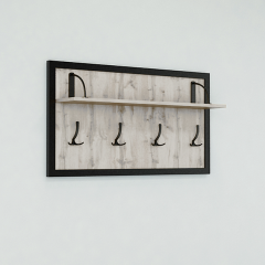 Комплект в прихожую Tobi Sho Рейден ПЛ/5 в стиле Лофт без зеркала, 1720x350x1900 мм Дуб крафт белый Днепр