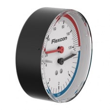 Термоманометр осьовий Flamco 63 мм 1/2 ЗР з відсічним клапаном (27248)