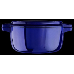 Каструля з кришкою-гриль, чавунна KitchenAid CPI60CRFUCast Iron, об'єм 3,8 л, діаметр 24 см, колір темно-синій Київ