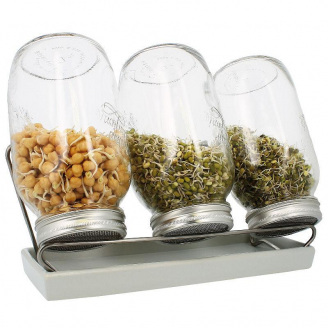 Набір для пророщування насіння Eschenfelder: 3 банки на 1500 мл, білий