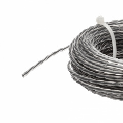 Жилка для триммера Polax Крученый квадрат с кордом 2,4 мм 15 м Серебристый (70-085) Житомир