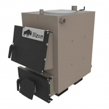 Твердопаливний котел тривалого горіння Bizon М-100П 10 кВт із плитою + механічний терморегулятор