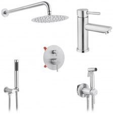 Душевая система 3 в 1 Kroner Edelstahl Klassisch-ESG082 + смеситель Edelstahl Klassisch-ESG010 + Edelstahl Klassisch-ESG053 (KRKESG082ESG010ESG053)