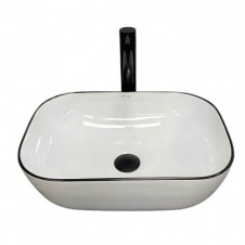 Раковина накладна VBI RAVENNA WHITE BLACK EDGE VBI-011224