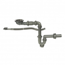 Сифон для мийки Nett DMB-110 з переливом та підключенням до посудомийки чорний (071420)