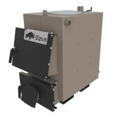 Твердопаливний котел тривалого горіння Bizon М-120П 12 кВт із плитою + механічний терморегулятор Павлоград