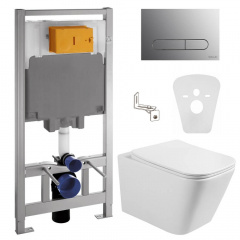 Інсталяція для унітазу Volle Master 4 в 1 + унітаз Volle Libra 2.0 vortice з сидінням + клавіша хром (1321.001000+141515) Цумань