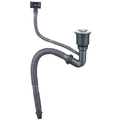 Сифон для мийки Nett з переливом сірий (070120) Ірпінь